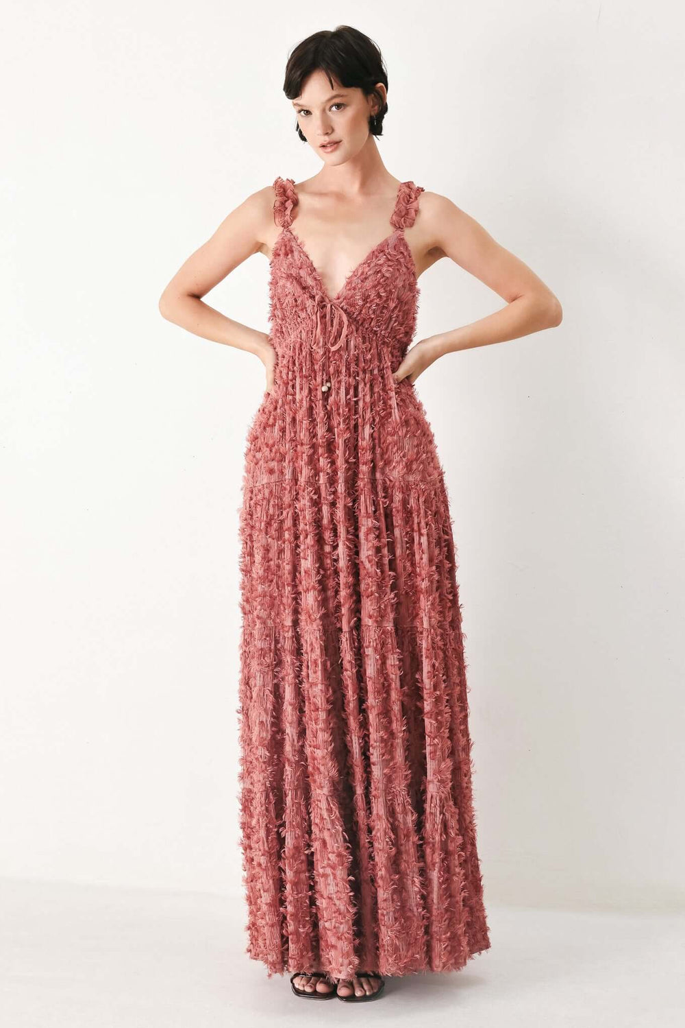 Twilight Rosette Woven Maxi Dress | Boutique In USA, DRESSES, $ 100.00, A Moment Of Now™