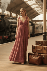 Twilight Rosette Woven Maxi Dress | Boutique In USA, DRESSES, $ 100.00, A Moment Of Now™