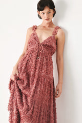 Twilight Rosette Woven Maxi Dress, DRESSES, $ 100.00, A Moment Of Now™