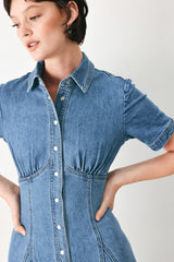 Vintage Sky Denim Midi Shirt Dress, DRESSES, $ 94.00, A Moment Of Now™
