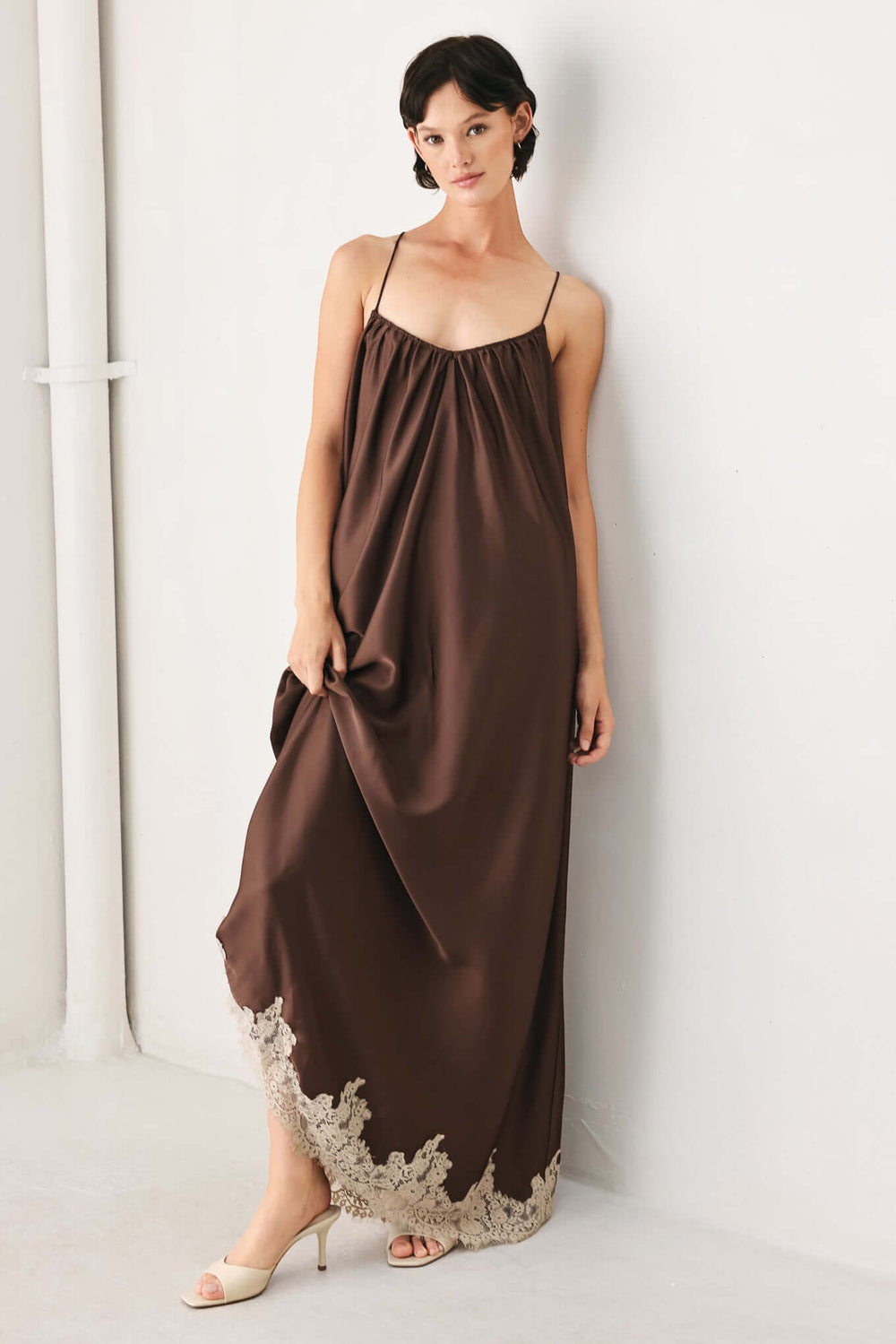 Truffle Dream Woven Midi Slip Dress | Boutique In USA, DRESSES, $ 96.00, A Moment Of Now™