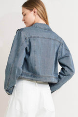 French Femme Denim Crop Jacket | Boutique In USA, Jackets, $ 72.00, A Moment Of Now™
