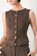 Brown Sugar Statement Woven Vest, TOPS, $ 60.00, A Moment Of Now™