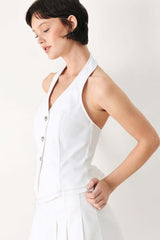 Champagne Club Woven Vest | Boutique In USA, TOPS, $ 56.00, A Moment Of Now™