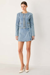 Skyward Linked Denim Crop Jacket | Boutique In USA, Jackets, $ 94.00, A Moment Of Now™