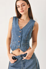 Western Muse Denim Vest | Boutique In USA, TOPS, $ 64.00, A Moment Of Now™