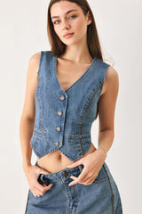 Western Muse Denim Vest | Boutique In USA, TOPS, $ 64.00, A Moment Of Now™