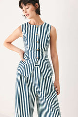 Portside Stripe Woven Vest | Boutique In USA, TOPS, $ 60.00, A Moment Of Now™