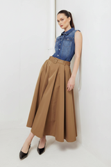 Rouge Allure Woven Full Midi Skirt