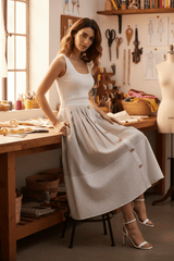 Coastal Light Woven Midi Skirt | Boutique In USA, SKIRTS, $ 72.00, A Moment Of Now™