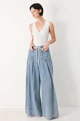 Cloud Wash Palazzo Denim Pants | Boutique In USA, PANTS, $ 82.00, A Moment Of Now™