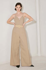 Neutral Goddess Woven Jumpsuit | Boutique In USA, Jumpsuits, $ 82.00, A Moment Of Now™
