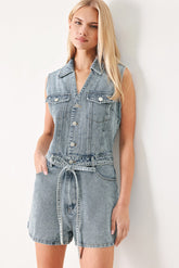 Weekend Blue Look Denim Romper, JUMPSUIT, $ 76.00, A Moment Of Now™