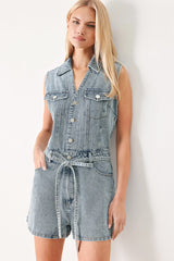 Weekend Blue Look Denim Romper, JUMPSUIT, $ 76.00, A Moment Of Now™