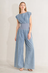 Running in Denim Jumpsuit