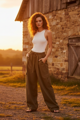 Stay In Motion Woven Barrel Pants | Boutique In USA, PANTS, $ 74.00, A Moment Of Now™
