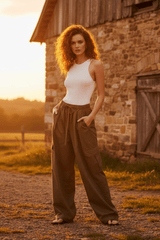 Stay In Motion Woven Barrel Pants | Boutique In USA, PANTS, $ 74.00, A Moment Of Now™