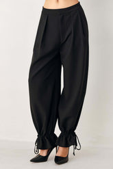 Noir Drawstring Woven Pants | Boutique In USA, PANTS, $ 70.00, A Moment Of Now™