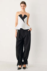 Noir Drawstring Woven Pants | Boutique In USA, PANTS, $ 70.00, A Moment Of Now™