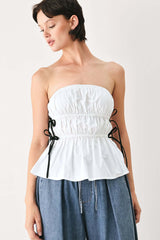 Beach Club Woven Strapless Top | Boutique In USA, TOPS, $ 46.00, A Moment Of Now™