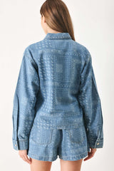 Vintage Bandana Denim Jacket | Boutique In USA, Jackets, $ 70.00, A Moment Of Now™