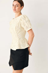 Pretty Bloom Woven Jacquard Top | Boutique In USA, TOPS, $ 70.00, A Moment Of Now™