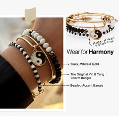 Mother of Pearl Yin Yang Bangles Set of 3, Bracelets, $ 33.90, A Moment Of Now™