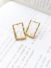 Myrren Gold Plated Frame Shell Decal Dangle Earrings, Earrings, $ 10.99, A Moment Of Now™