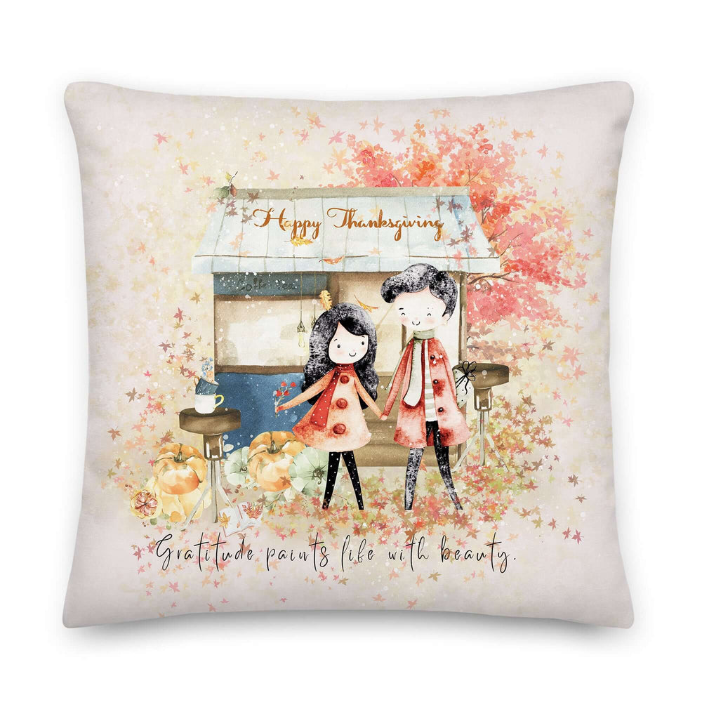 Happy Thanksgiving Gratitude Pillow | Autumn Decor, Throw Pillows, $ 65.00, A Moment Of Now™