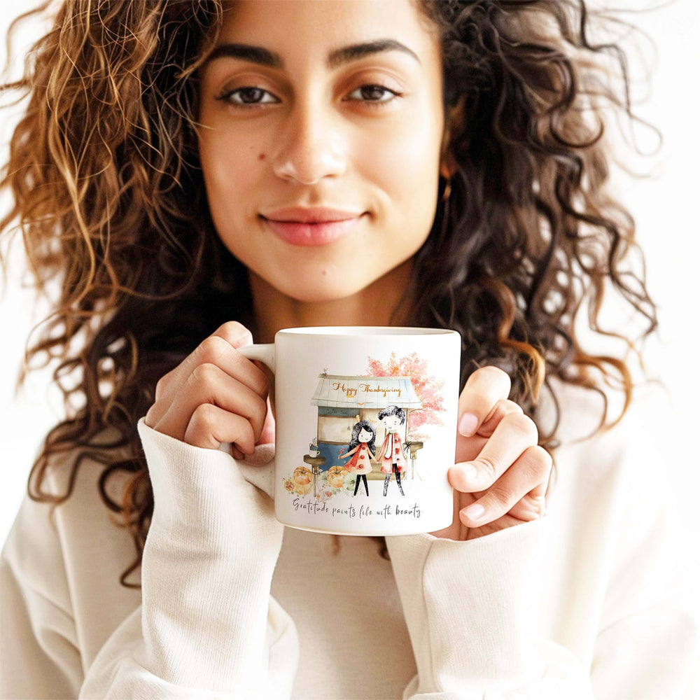 Thanksgiving Gratitude White Coffee Mug for Cozy Sips, Mugs, $ 14.50, A Moment Of Now™