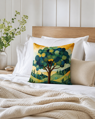 Serene Forest Tree Throw Pillow Accent Cushion