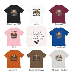 Spooky Halloween Haunted Town T-shirt Tee