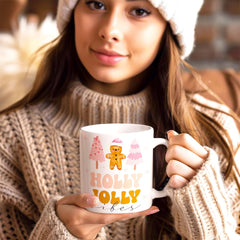 Holly Jolly Vibes Holiday Coffee Mug - Festive & Durable, Mugs, $ 14.50, A Moment Of Now™