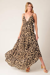 Beach Bum Leopard Woven Maxi Dress