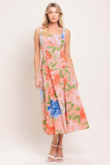 Peach Petal Woven Midi Dress | Boutique In USA, DRESSES, $ 80.00, A Moment Of Now™