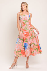 Peach Petal Woven Midi Dress | Boutique In USA, DRESSES, $ 80.00, A Moment Of Now™
