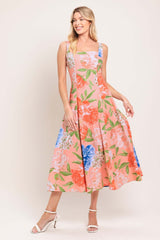 Peach Petal Woven Midi Dress | Boutique In USA, DRESSES, $ 80.00, A Moment Of Now™