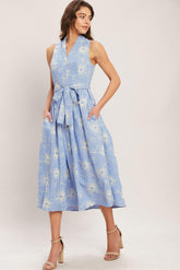 Summer Sketch Flora Woven Midi Dress