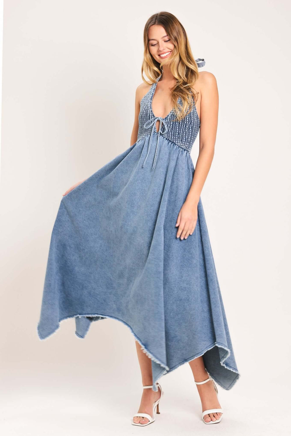 Sweet Embrace Denim Midi Dress | Boutique In USA, DRESSES, $ 86.00, A Moment Of Now™