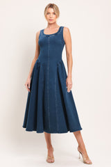 Classic Indigo Denim Midi Dress | Boutique In USA, DRESSES, $ 82.00, A Moment Of Now™