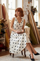 Pure Polka Woven Midi Dress
