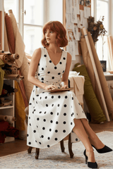 Pure Polka Woven Midi Dress | Boutique In USA, DRESSES, $ 108.00, A Moment Of Now™