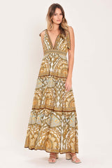 Golden Mosaic Woven Maxi Dress | Boutique In USA, DRESSES, $ 86.00, A Moment Of Now™