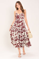 Romance In Wine Woven Midi Dress | Boutique In USA, DRESSES, $ 88.00, A Moment Of Now™