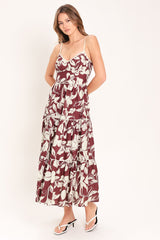 Romance In Wine Woven Midi Dress | Boutique In USA, DRESSES, $ 88.00, A Moment Of Now™