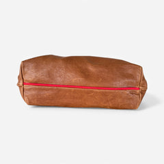 Blair East West Shoulder Bag - Brown Leather with Brass Hardware