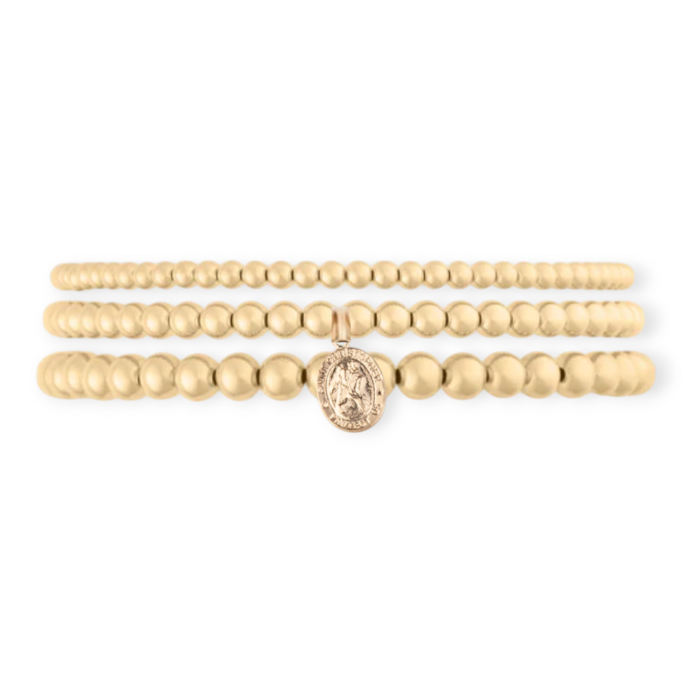 St. Christopher Juno Triple Bracelet Stack | 14K Gold Filled, Bracelets, $ 198.00, A Moment Of Now™