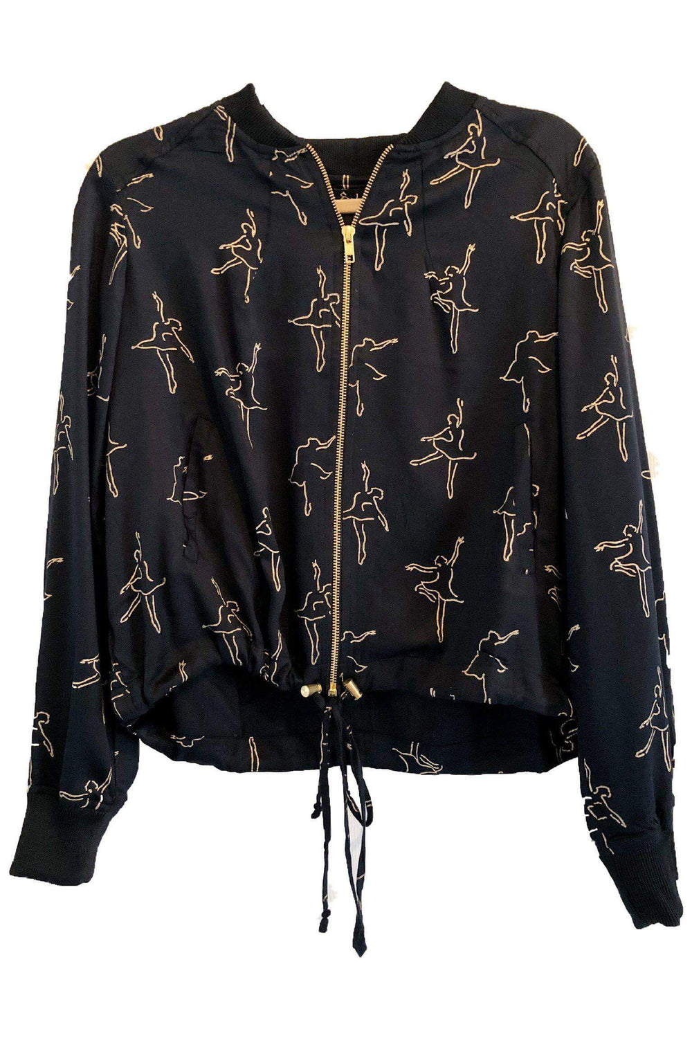Dancing Ballerina Bomber in Black + Gold | Boutique In USA, Jackets, $ 98.00, A Moment Of Now™