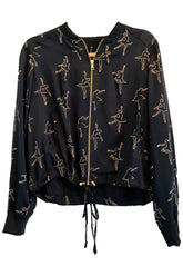 Dancing Ballerina Bomber in Black + Gold | Boutique In USA, Jackets, $ 98.00, A Moment Of Now™