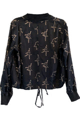 Dancing Ballerina Bomber in Black + Gold | Boutique In USA, Jackets, $ 98.00, A Moment Of Now™